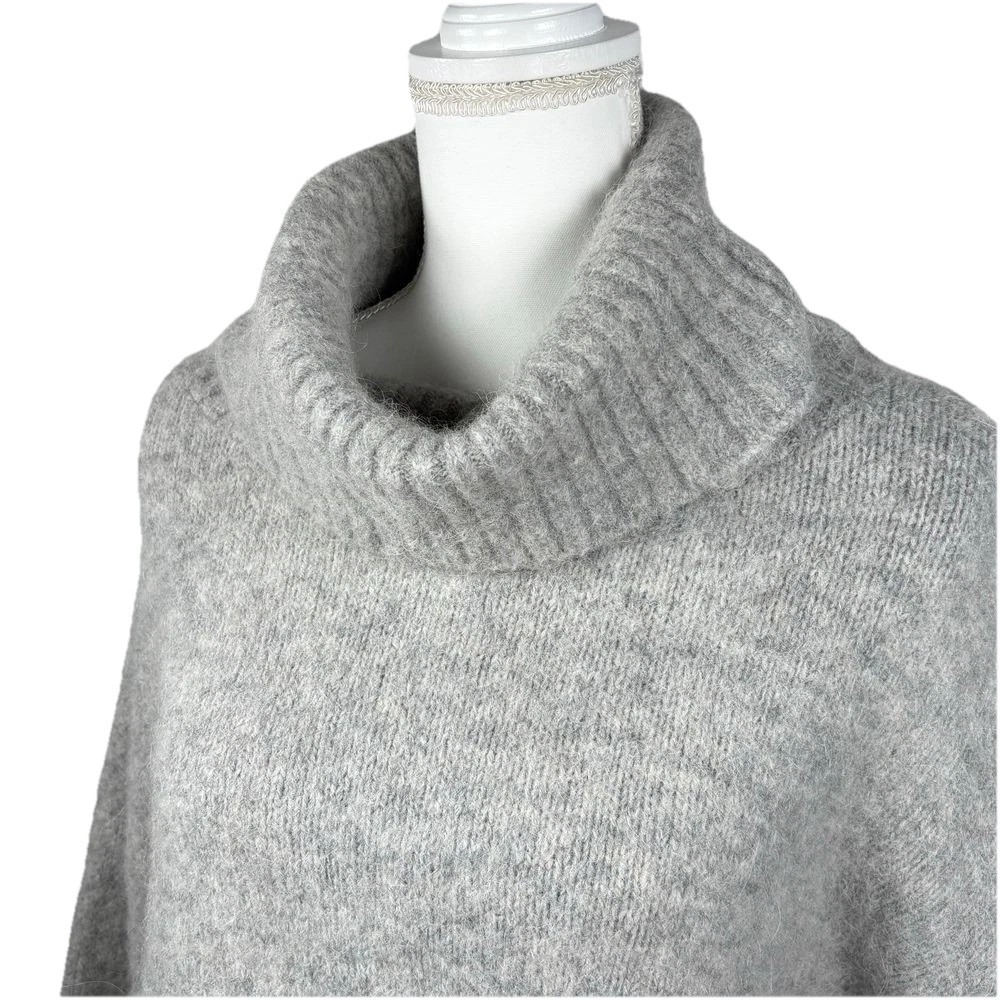UGG Oversized Sweater Turtleneck XL Gray Soft Fuzzy Lagenlook Luxury Alpaca Wool - Picture 2 of 10
